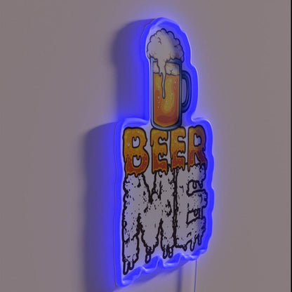 Beer Me Cold Glass Of Beer Rgb Led Neon Sign - LED neon sign close-up detail
