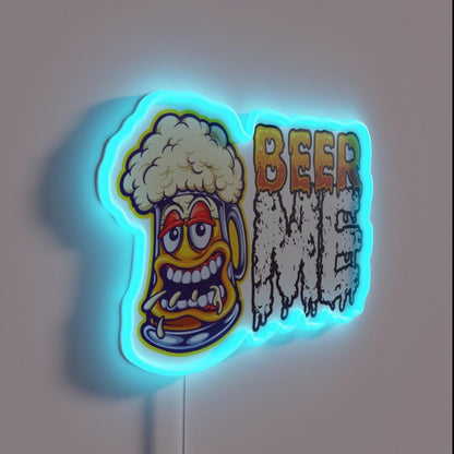 Beer Me Drunken Mug Of Beer Rgb Led Neon Sign - LED neon sign close-up detail
