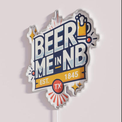 Beer Me In Nb Rgb Led Neon Sign - Neon sign mounted on wall in room