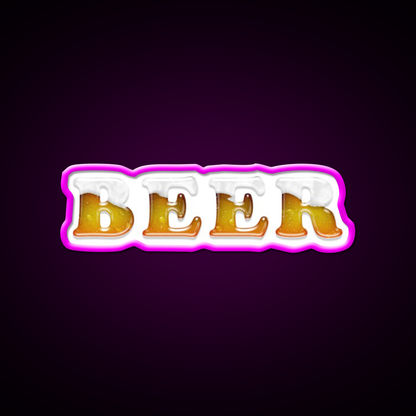Beer Me Man Cave Bar Led Neon Sign Rgb Color - Neon sign mounted on wall in room