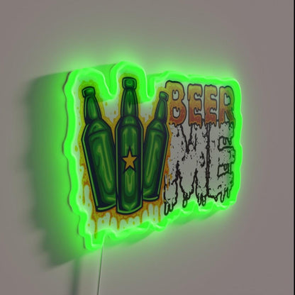 Beer Me Three Bottles Rgb Led Neon Sign - LED neon sign close-up detail