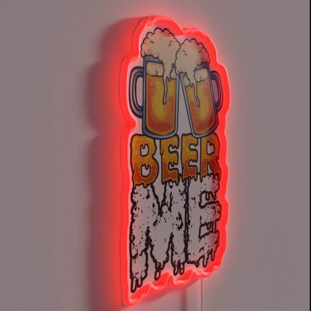 Beer Me Two Glasses Rgb Led Neon Sign - LED neon sign close-up detail