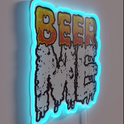 Beer Me Typography Rgb Led Neon Sign - LED neon sign close-up detail