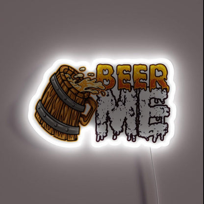 Beer Me Wooden Mug Of Ale Rgb Led Neon Sign - Custom LED neon sign front view