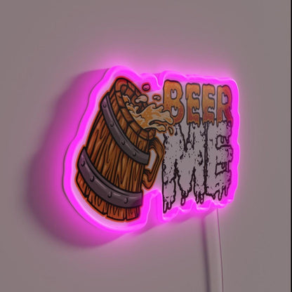 Beer Me Wooden Mug Of Ale Rgb Led Neon Sign - LED neon sign close-up detail