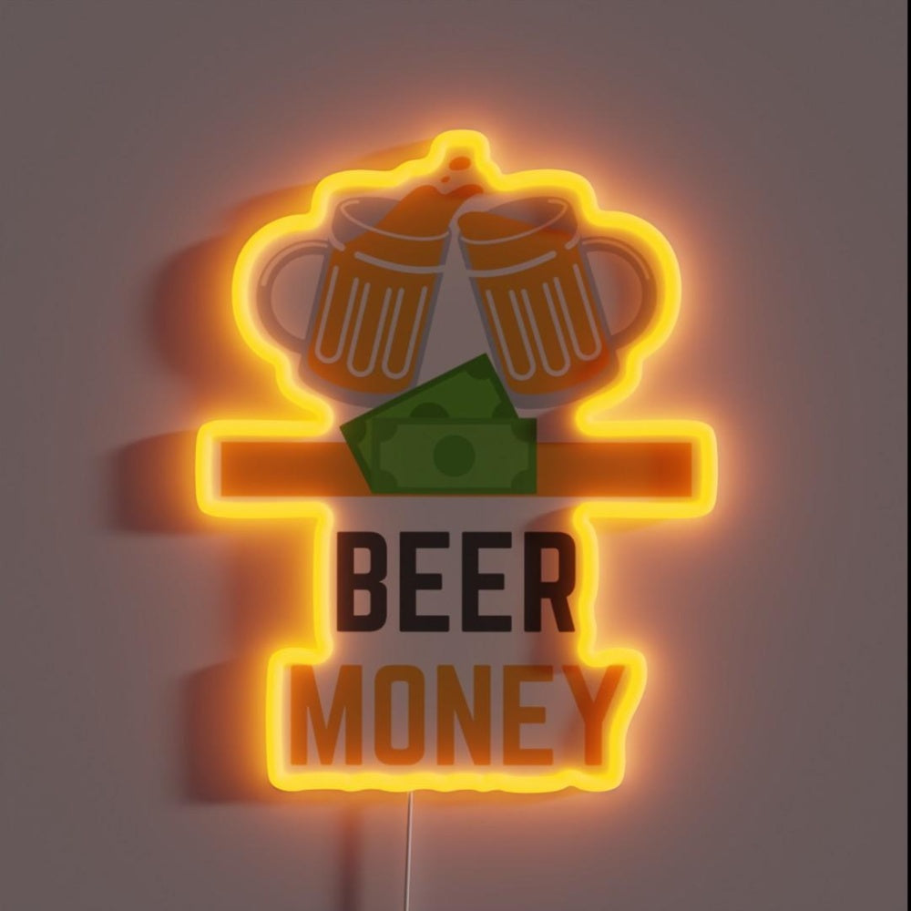 Beer Money Rgb Led Neon Sign - Custom LED neon sign front view