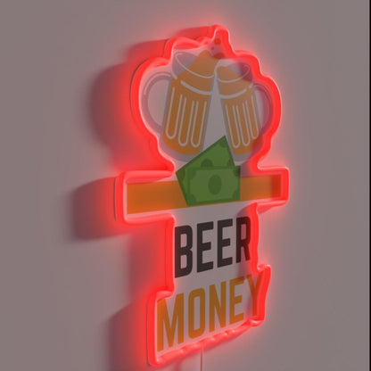 Beer Money Rgb Led Neon Sign - LED neon sign close-up detail