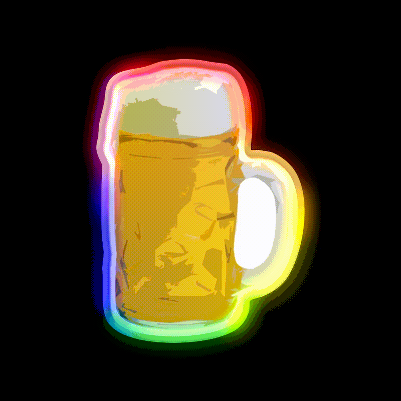 Beer Mug Beer Bar Decor Led Neon Sign Wall Art Rgb Color - LED neon sign close-up detail