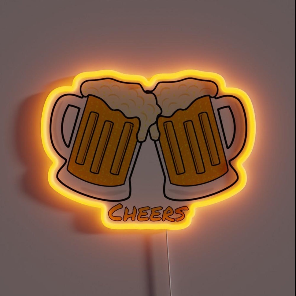 Beer Mug Cheers Cheers Rgb Led Neon Sign - Custom LED neon sign front view