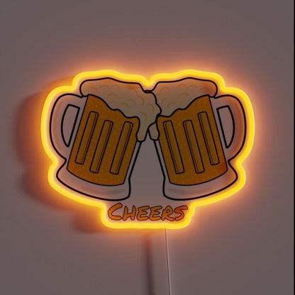 Beer Mug Cheers Cheers Rgb Led Neon Sign - Custom LED neon sign front view