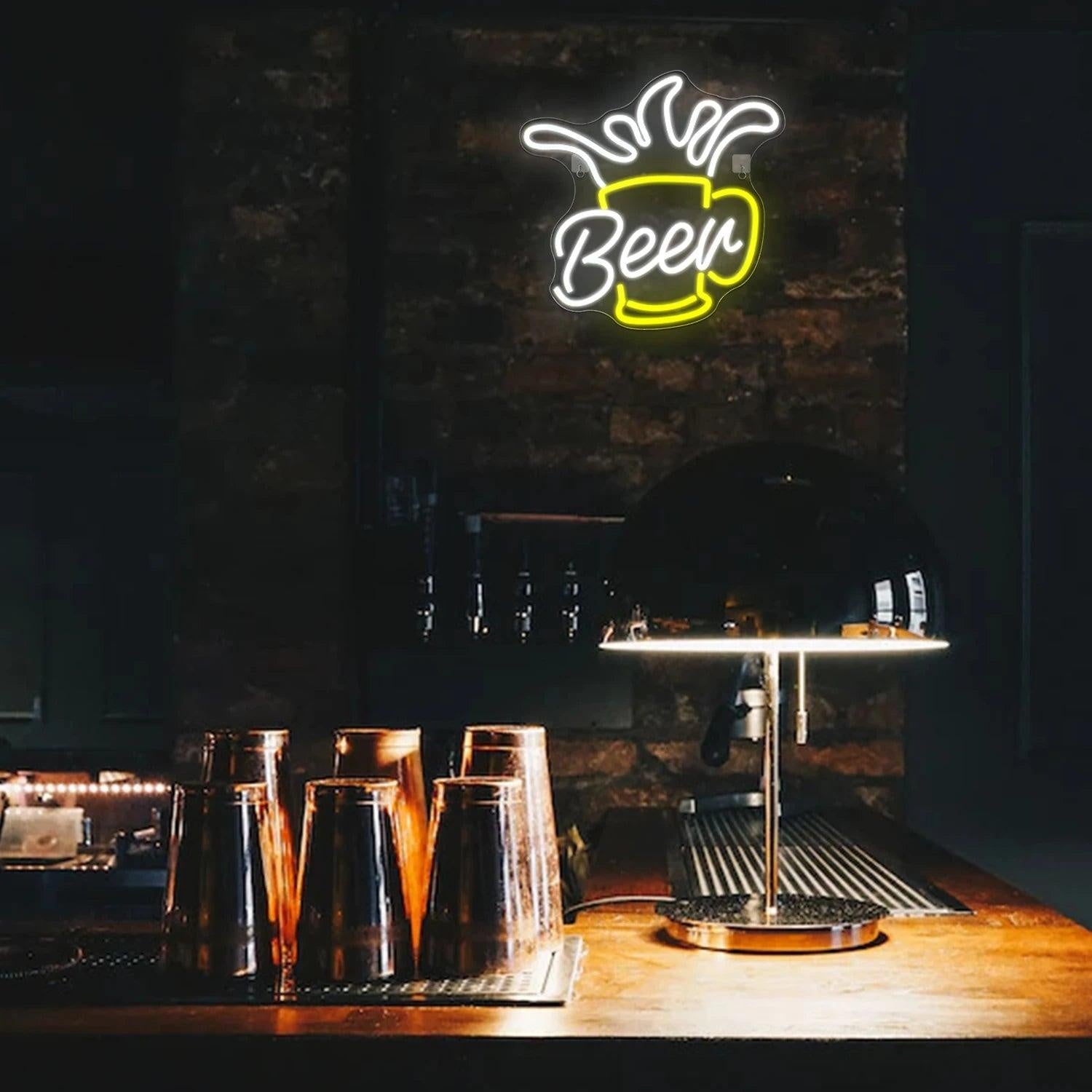 Beer Mug Dual-Color Led Neon Sign Bar Restaurant Decor | Shineneon