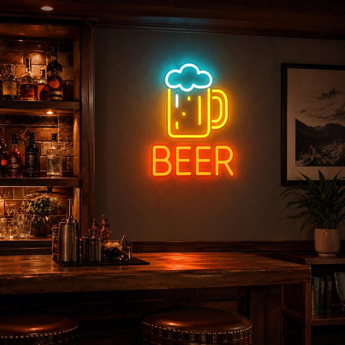 Beer Mug Foam LED Neon Sign Man Cave Neon Sign - Shineneon