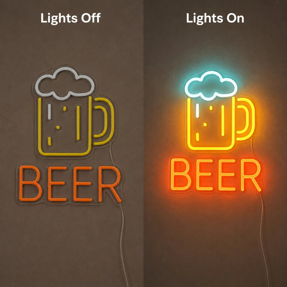 Beer Mug Foam LED Neon Sign Man Cave Neon Sign - Shineneon