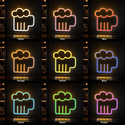 Beer Mug Outline LED Neon Sign color grid
