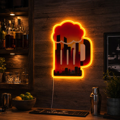 Beer Mug Shape Neon Sign LED Neon Sign real lifestyle scene