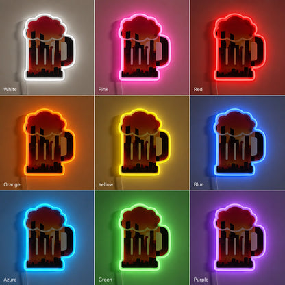Beer Mug Shape Neon Sign LED Neon Sign color grid