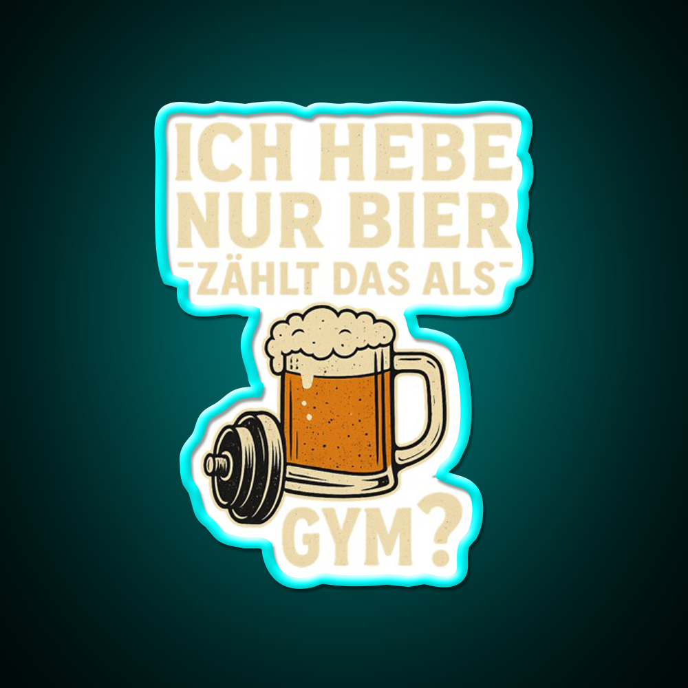 Beer Mug With Dumbbell And Funny Fitness Beer Bar Decor Led Neon Sign Rgb Color - Size and dimension reference