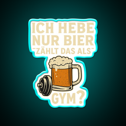 Beer Mug With Dumbbell And Funny Fitness Beer Bar Decor Led Neon Sign Rgb Color - Size and dimension reference