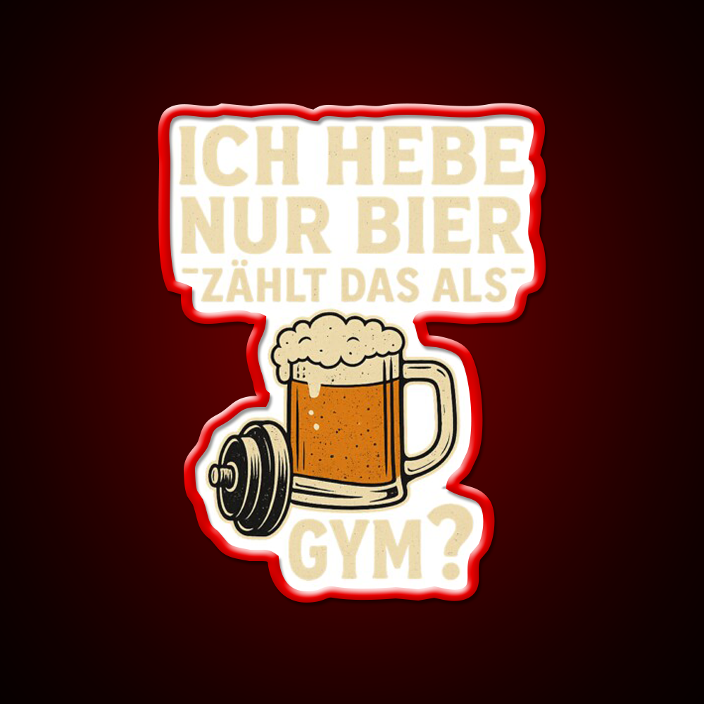 Beer Mug With Dumbbell And Funny Fitness Beer Bar Decor Led Neon Sign Rgb Color