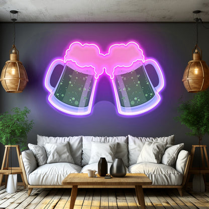 Beer Mugs Neon Sign Saint Patrick Day Led Neon Signs - Shineneon