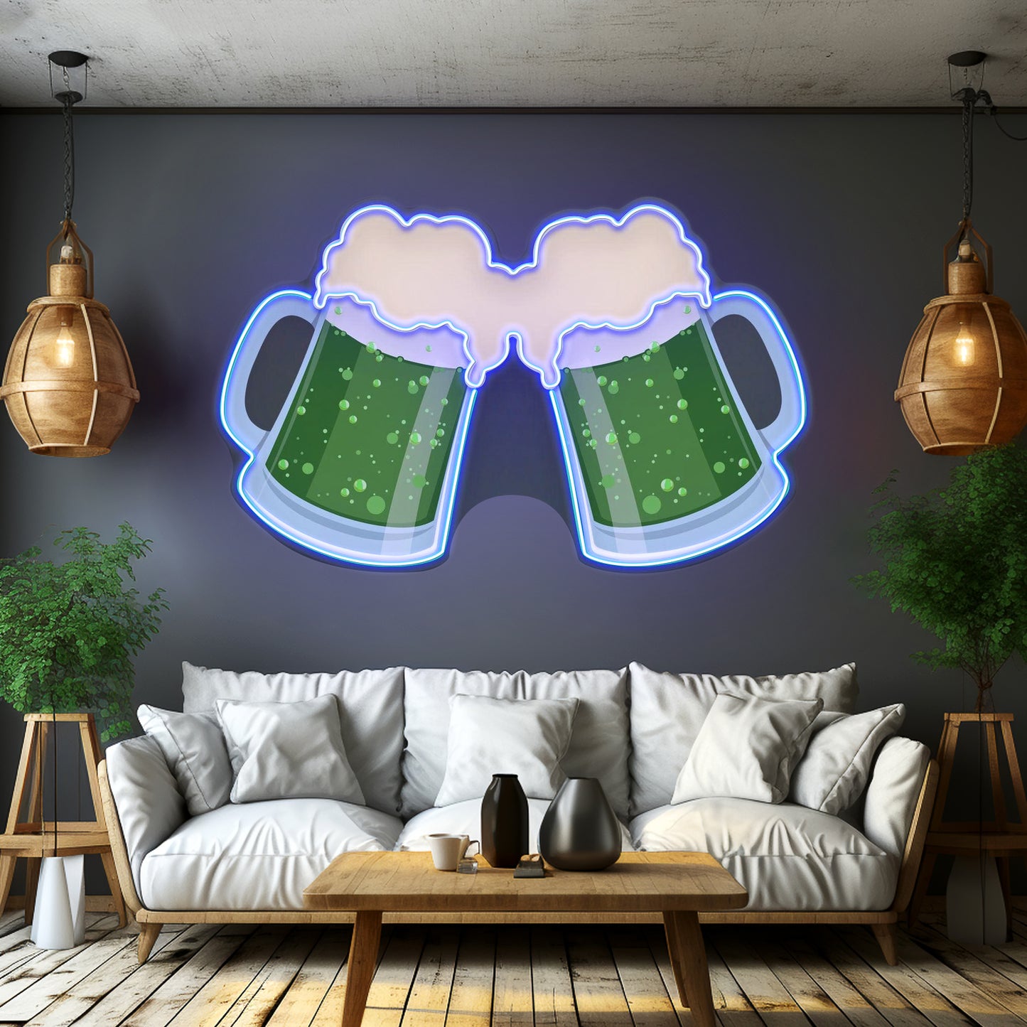 Beer Mugs Neon Sign Saint Patrick Day Led Neon Signs