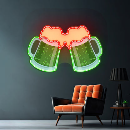 Beer Mugs Neon Sign Saint Patrick Day Led Neon Signs