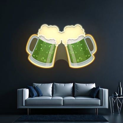 Beer Mugs Neon Sign Saint Patrick Day Led Neon Signs