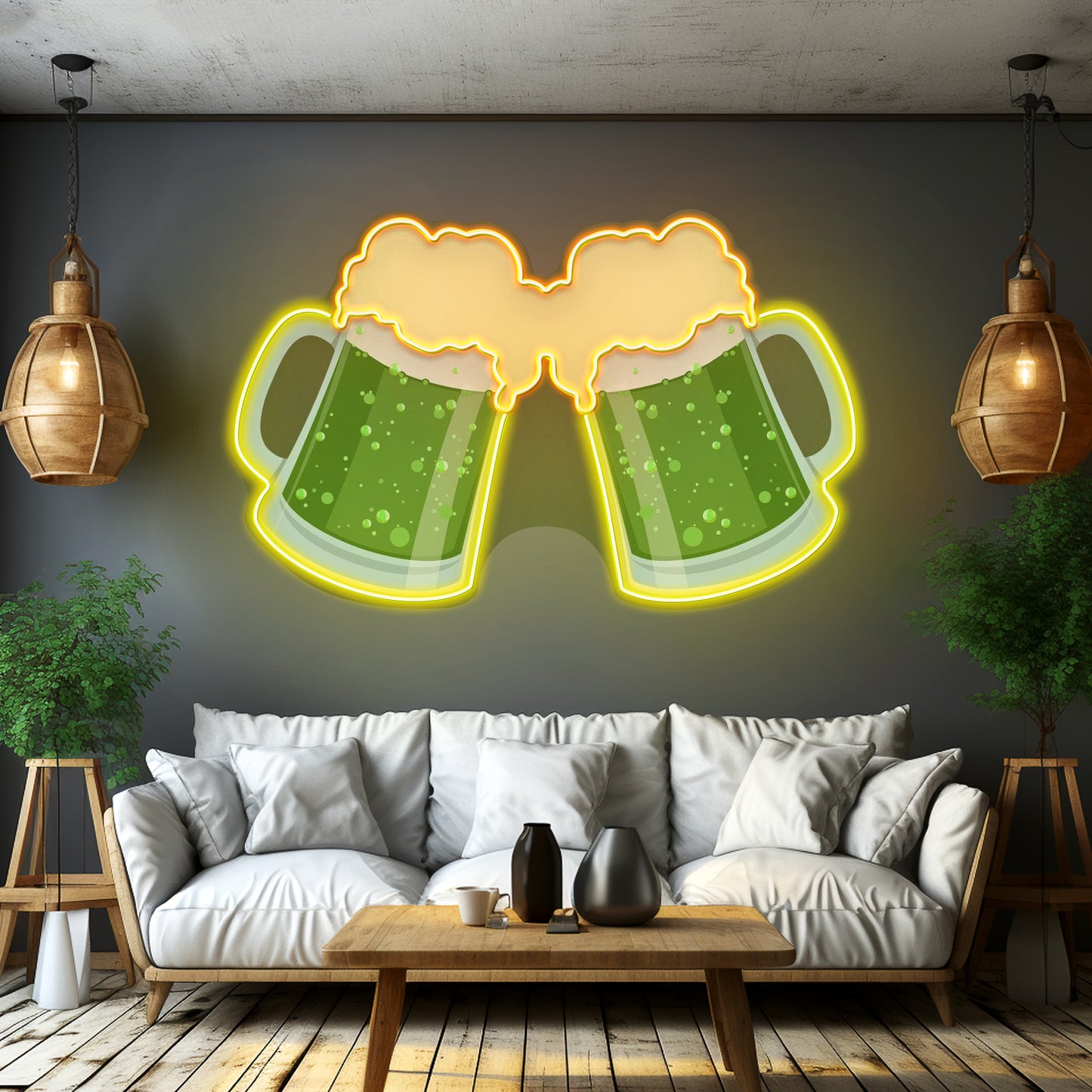 Beer Mugs Neon Sign Saint Patrick Day Led Neon Signs