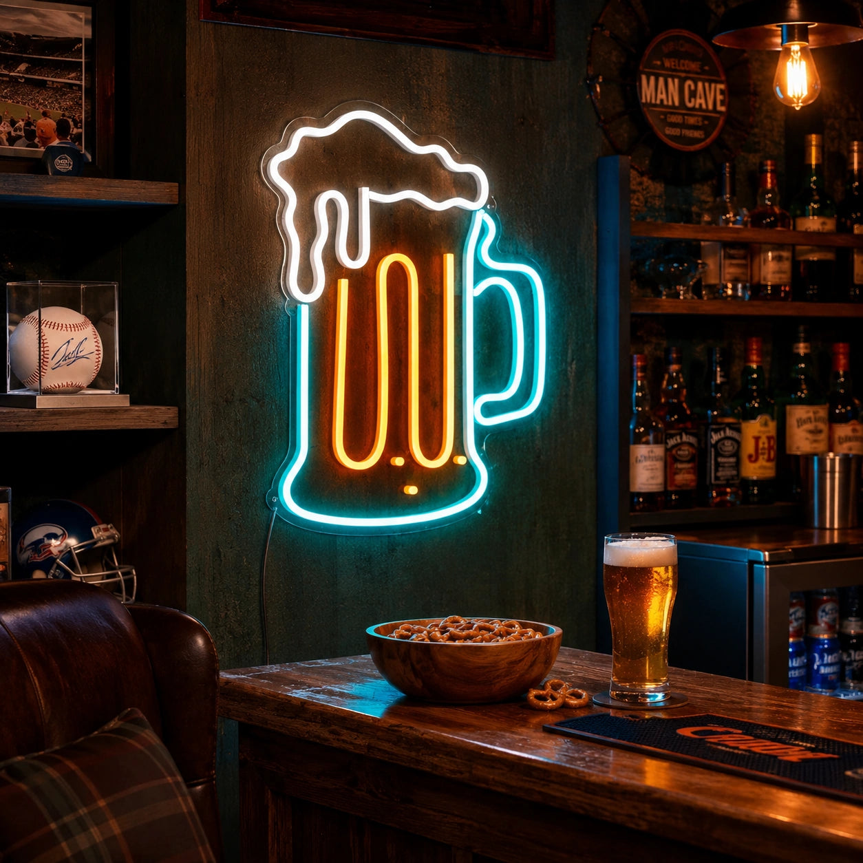 Beer Mugs Table Neon Sign LED Neon Sign real lifestyle scene