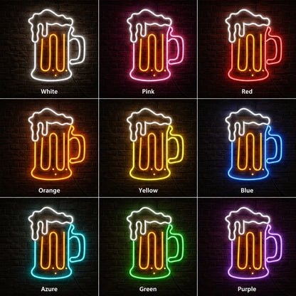 Beer Mugs Table Neon Sign LED Neon Sign color grid
