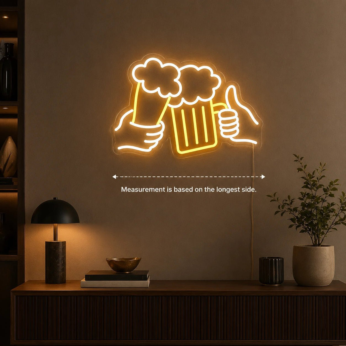 Beer Mugs Thumbs Up LED Neon Sign - Shineneon