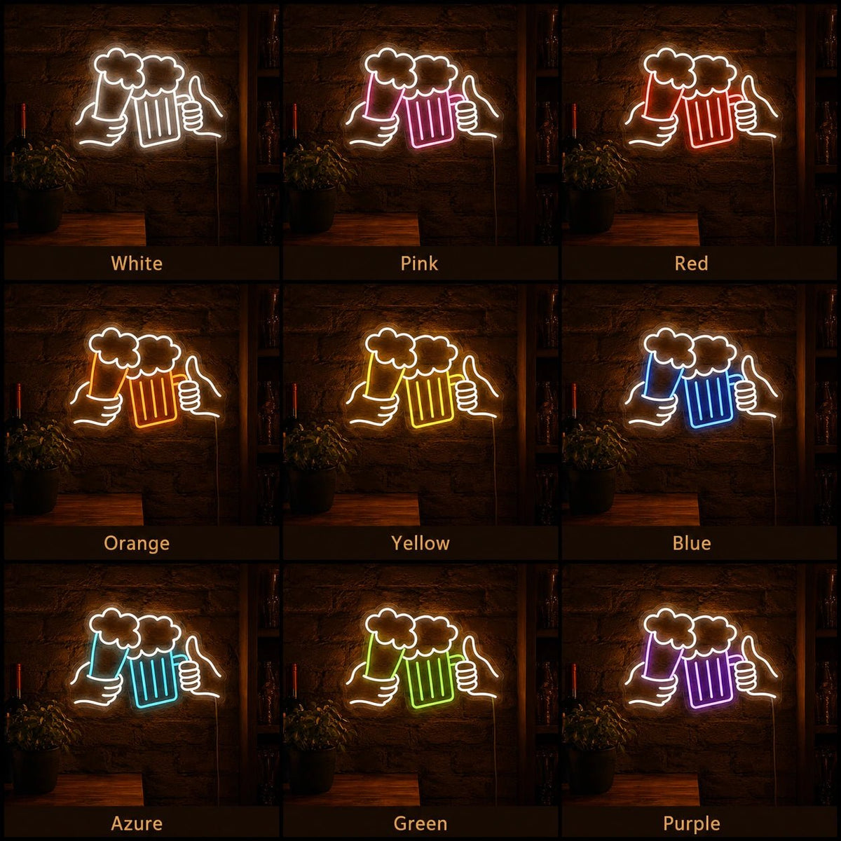 Beer Mugs Thumbs Up LED Neon Sign - Shineneon