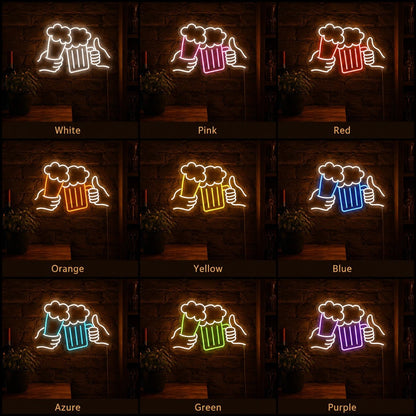 Beer Mugs Thumbs Up LED Neon Sign - Shineneon