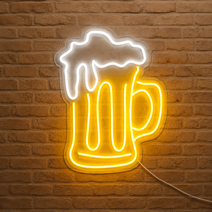 Beer Neon Sign Beer Mug LED Neon Light Bar Wall Decor Pub LED Neon Sign main product image