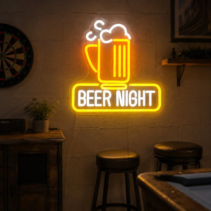 Beer Night Mug LED Neon Sign size image