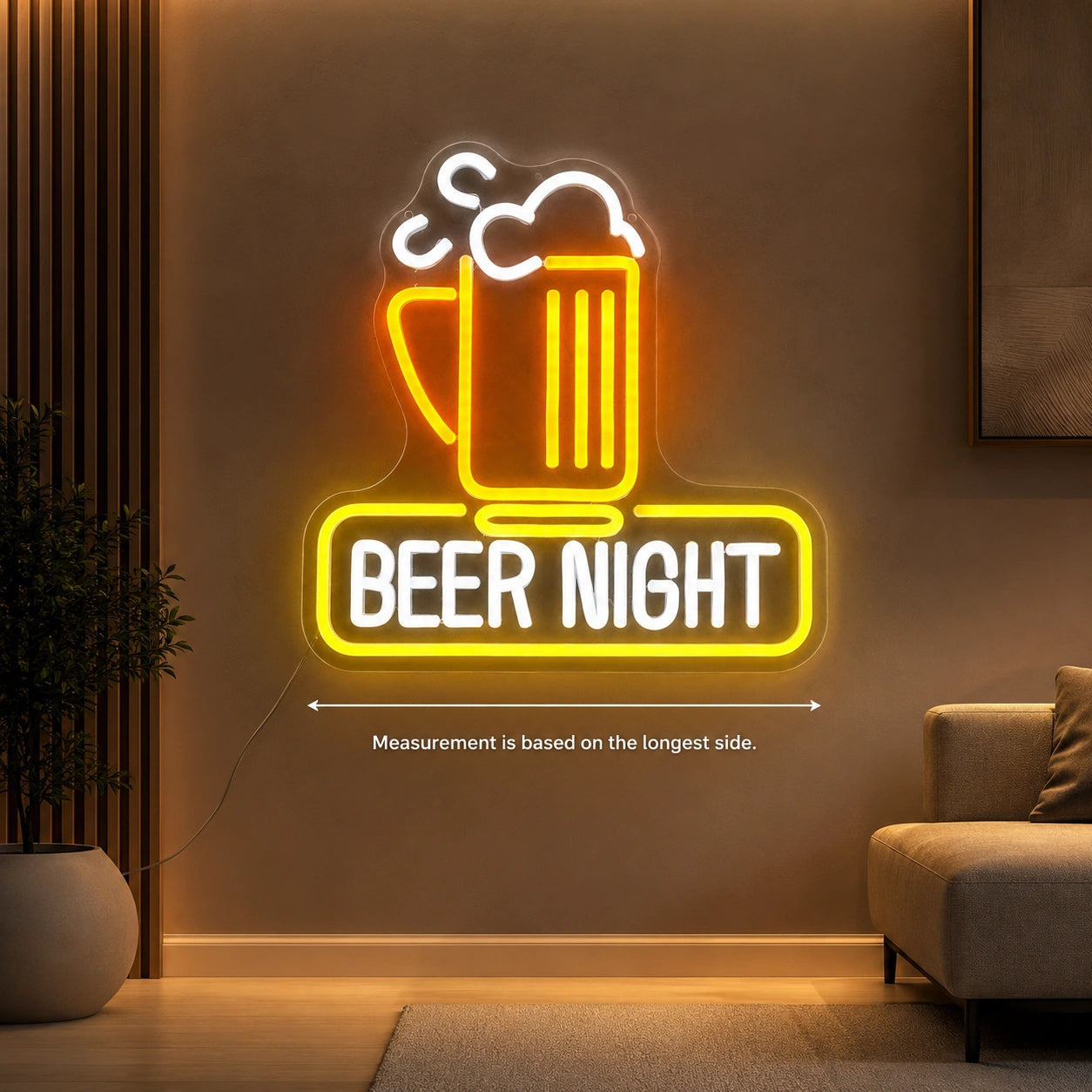 Beer Night Mug LED Neon Sign color grid