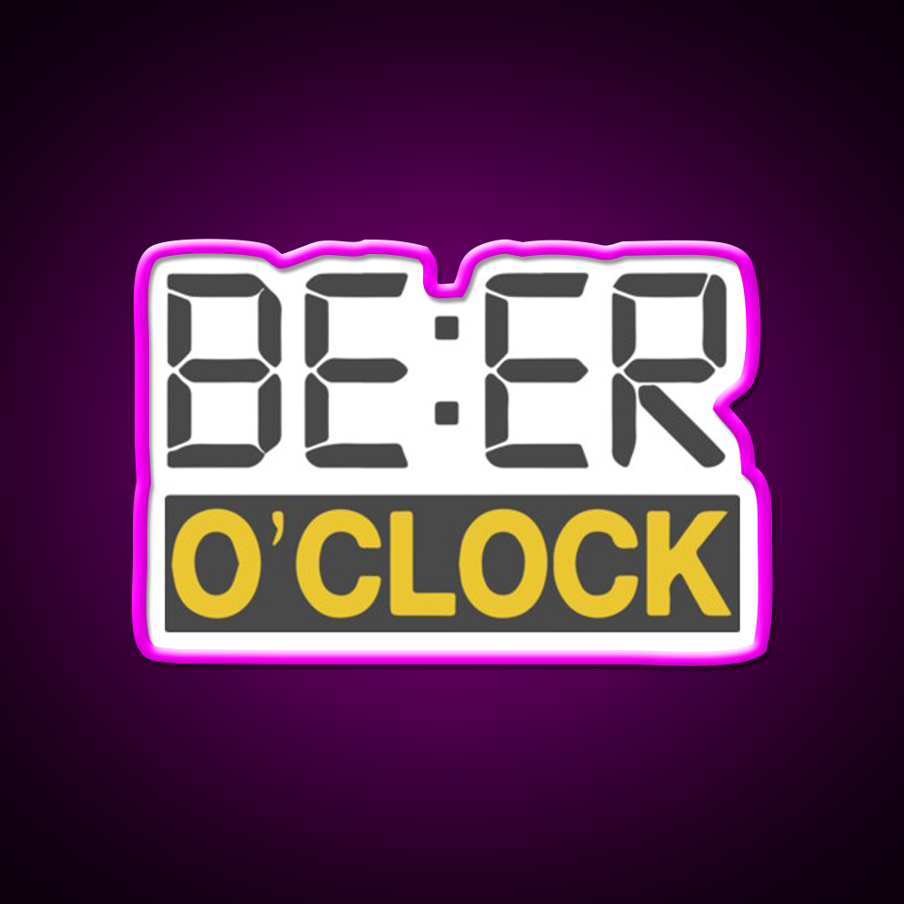 Beer O Clock Man Cave Bar Led Neon Sign Rgb Color