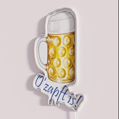 Beer O Zapft Is Rgb Led Neon Sign - Neon sign mounted on wall in room