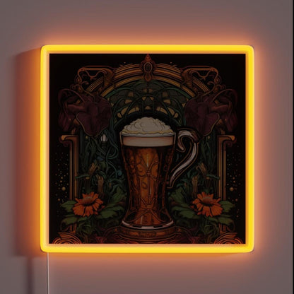 Beer Oktoberfest Art Nouveau Style Rgb Led Neon Sign - Custom LED neon sign front view