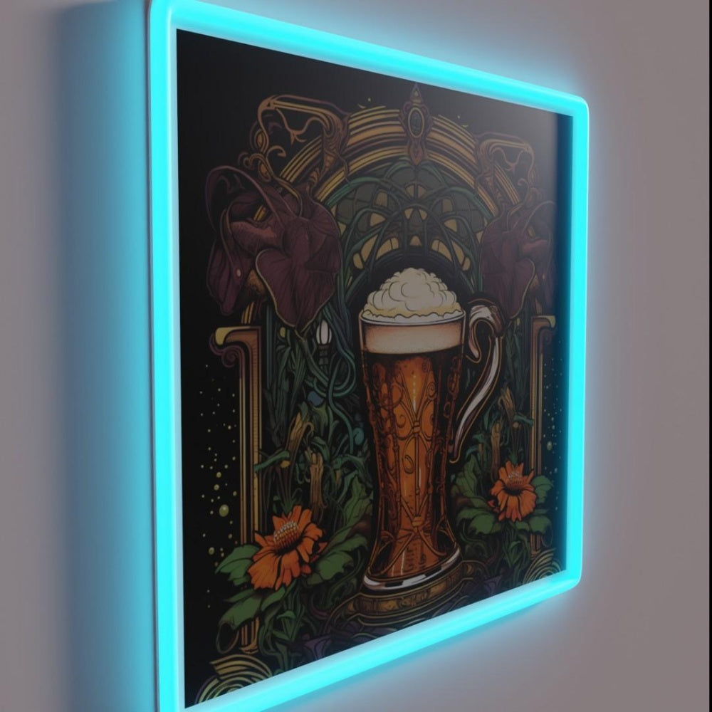 Beer Oktoberfest Art Nouveau Style Rgb Led Neon Sign - LED neon sign close-up detail