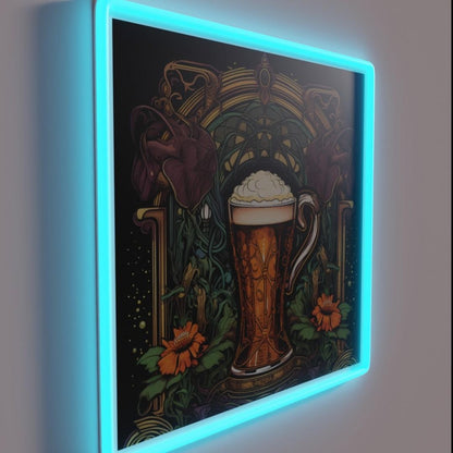 Beer Oktoberfest Art Nouveau Style Rgb Led Neon Sign - LED neon sign close-up detail