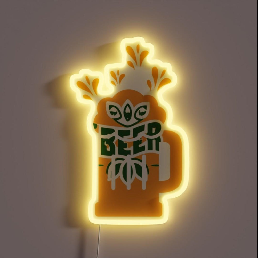 Beer Orange Mug Rgb Led Neon Sign - Custom LED neon sign front view