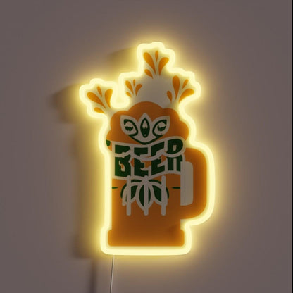Beer Orange Mug Rgb Led Neon Sign - Custom LED neon sign front view