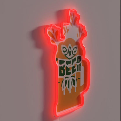 Beer Orange Mug Rgb Led Neon Sign - LED neon sign close-up detail