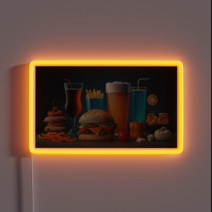 Beer Pairing Generative Ai Rgb Led Neon Sign - Custom LED neon sign front view
