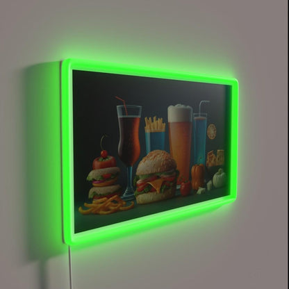 Beer Pairing Generative Ai Rgb Led Neon Sign - LED neon sign close-up detail