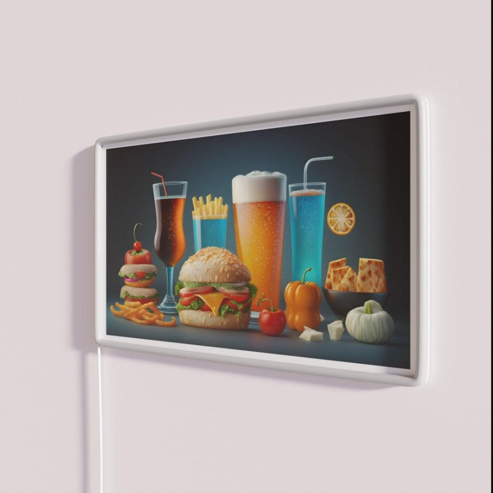 Beer Pairing Generative Ai Rgb Led Neon Sign - Neon sign mounted on wall in room