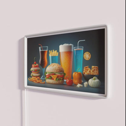 Beer Pairing Generative Ai Rgb Led Neon Sign - Neon sign mounted on wall in room