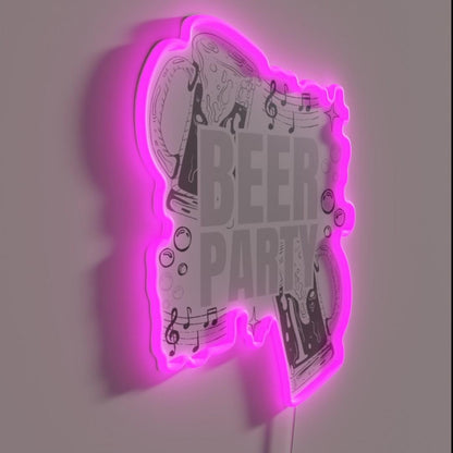 Beer Party Rgb Led Neon Sign Bar Wall Decor - LED neon sign close-up detail
