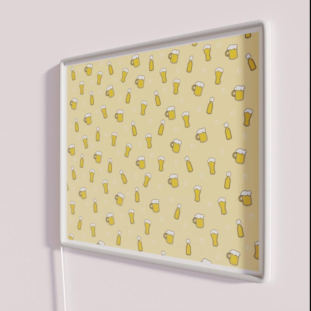 Beer Patterns Rgb Led Neon Sign - Neon sign mounted on wall in room